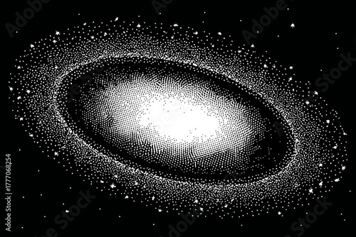 Halftone Galaxy Spiral Space Abstract Background