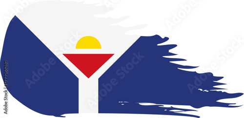 saint martin comet flag fly, grunge brush vector