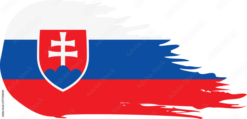 Fototapeta premium slovakia comet flag fly, grunge brush vector