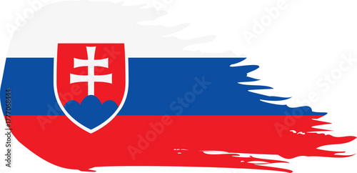 slovakia comet flag fly, grunge brush vector
