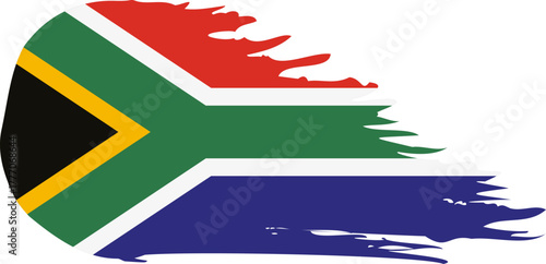 south africa comet flag fly, grunge brush vector