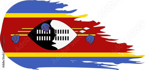 eswatini comet flag fly, grunge brush vector
