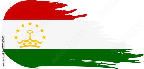 tajikistan comet flag fly, grunge brush vector