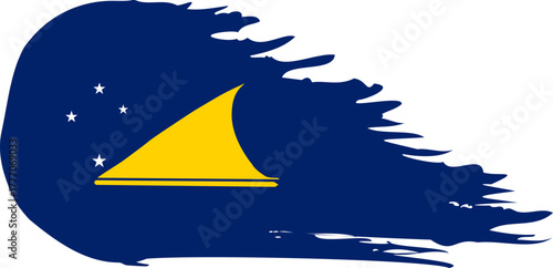 tokelau comet flag fly, grunge brush vector
