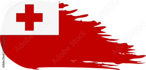 tonga comet flag fly, grunge brush vector