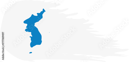 unification flag of korea comet flag fly, grunge brush vector