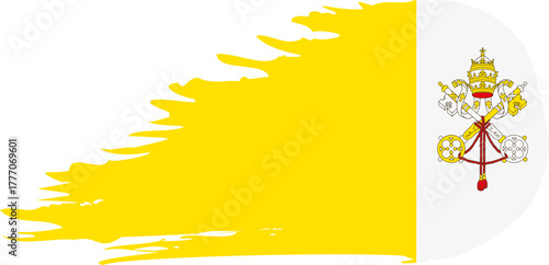 vatican comet flag fly, grunge brush vector