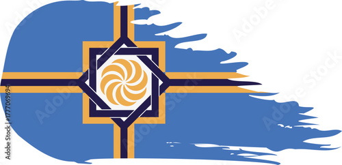 Western Armenia comet flag fly, grunge brush vector