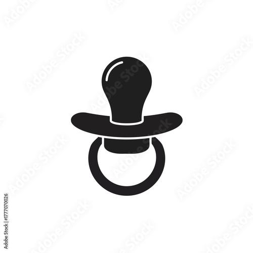 Black silhouette of a baby pacifier isolated on white background silhouette