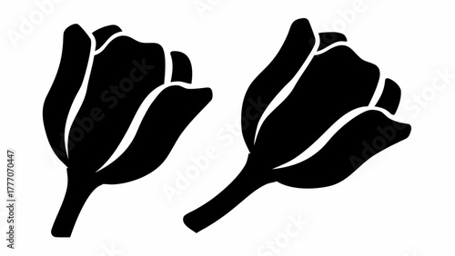 Elegant tulip flower buds for stylish spring design, perfect for minimalist cards, branding, or floral arrangements, originally a scalable vector graphic