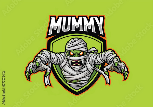 Scary mummy gaming logo design for entertainment - Gaming logo - Gaming Mascot - esport mascot vector illustration