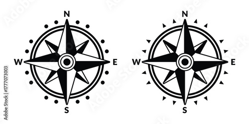 collection of simple compass icons