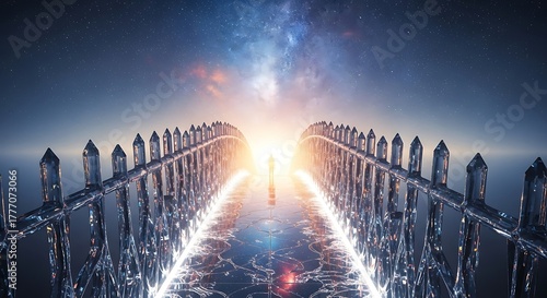 Celestial Bridge - A Journey Towards the Radiant Light of Hope.