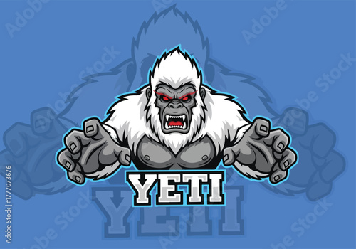 Fierce white yeti gaming logo for esports teams - Gaming logo - Gaming Mascot - esport mascot vector illustration