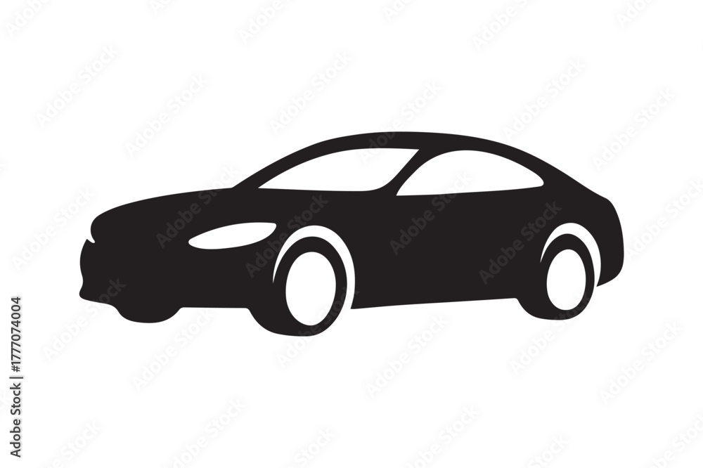Fototapeta premium Car icon Silhouette Logo Design white background.