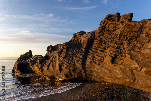 Pacific ocean coast, rock face on haida gwaii