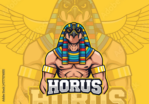 Ancient egyptian horus gaming logo design - Gaming logo - Gaming Mascot - esport mascot vector illustration