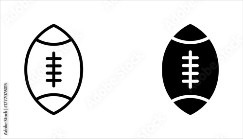Set of rugby icons featuring balls, players, jerseys, helmets, vector illustration on white background
