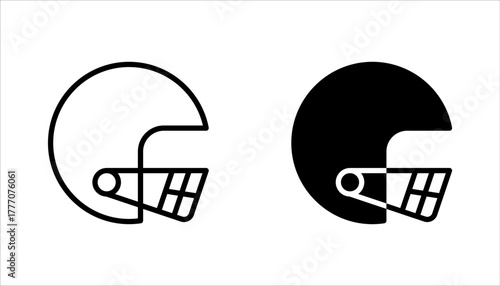 Set of rugby icons featuring balls, players, jerseys, helmets, vector illustration on white background