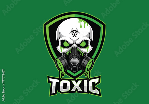 Gaming logo skull mask biohazard toxic gaming esports - Gaming logo - Gaming Mascot - esport mascot vector illustration