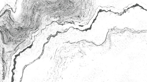 Topographic map contour lines and river valley black and white illustration topography terrain