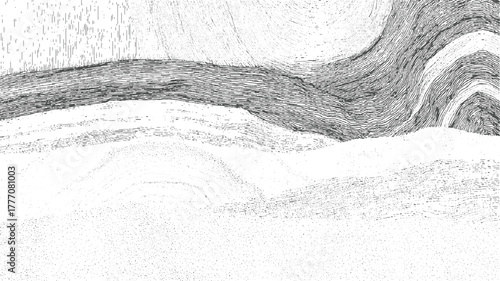 Abstract monochrome textured background with swirling lines and dots pattern