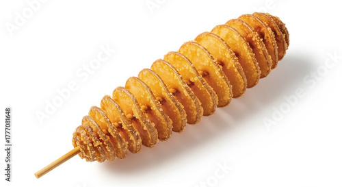 Crispy Tornado Potato on White Background