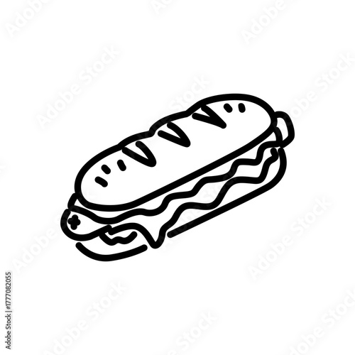 sandwich icon vector, line style icon