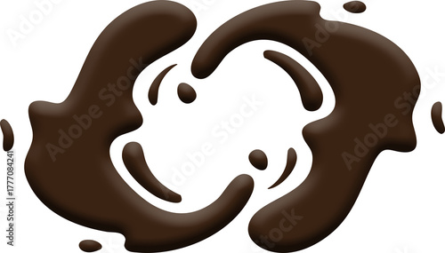 Abstract Brown Shapes Forming a Symmetrical Flowing Artistic Design