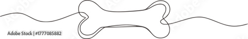 Minimalist dog bone line drawing vector