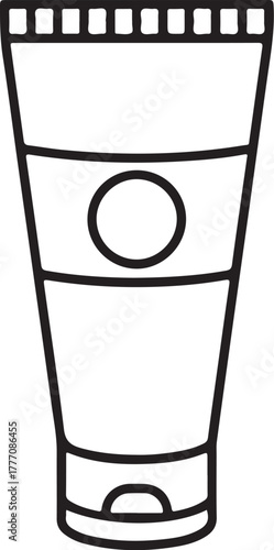 Simple outline drawing of a cosmetic cream tube