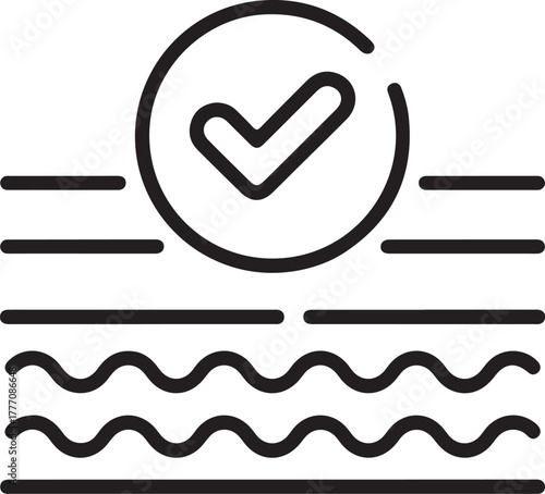 Healthy skin layers with checkmark icon for approval