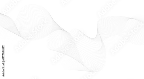 Abstract Vector Composition of Wave Lines on Transparent Background, Abstract black wavy lines background with copy space.
