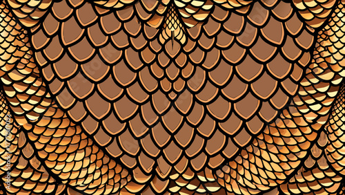 vector illustration of snake print skin pattern with intricate scales, natural texture, and metallic sheen