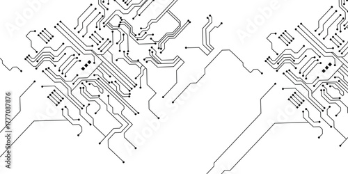 Circuit technology background with hi-tech digital data connection system and computer electronic design. 