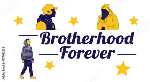 Brotherhood forever friendship illustration vector graphic design
