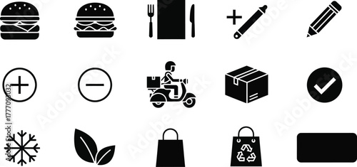 Transport icon collection. Silhouette icons of car, bus, plane, bicycle, motorcycle, sailboat, train, truck. Vector set for logistics, delivery, travel and transportation.