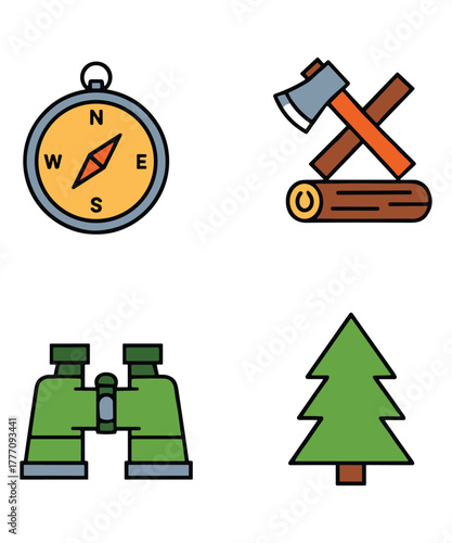 Hiker Volcano Tropical River Palm Cliff Edge Art