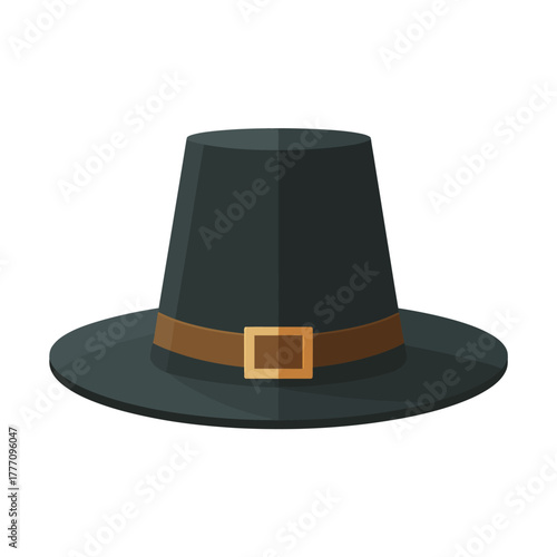 Pilgrim Hat with Buckle - A Symbol of Thanksgiving and History.