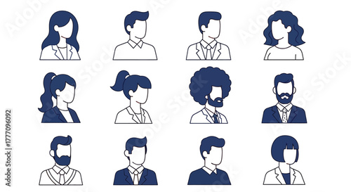 Diverse team avatars profile pictures employee vector illustration