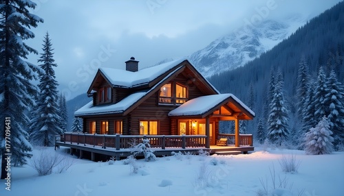 Elegant red and gold Christmas ornaments with soft bokeh lights background.