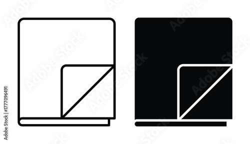 Minimalist Design of Open Book with Page Turn in Two Color Variations