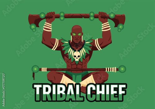 Tribal chief gaming logo fierce warrior design - Gaming logo - Gaming Mascot - esport mascot vector illustration
