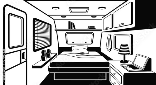 Rv interior design ideas black and white camper van conversion style
