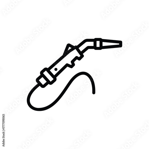 Black line icon for welding torch