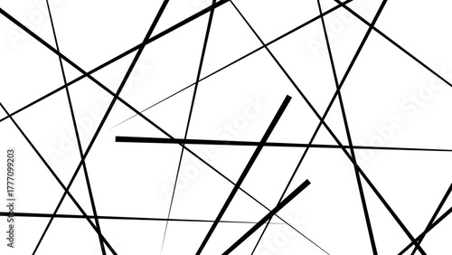 Abstract white background with random black lines. Abstract lines in black and white tone of many squares and rectangle shapes on white background.