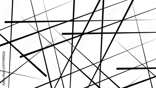 Abstract white background with random black lines. Abstract lines in black and white tone of many squares and rectangle shapes on white background.