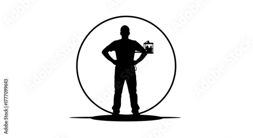 silhouette of a man with a sword