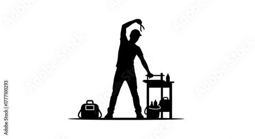 Skilled artisan crafting with precision tools and workshop supplies, showcasing dedication to traditional craftsmanship and meticulous work.