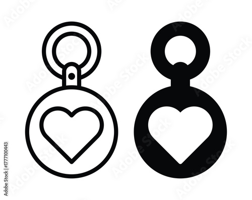 Minimalist Heart Pendant Design in Black and White Style for Jewelry Art
